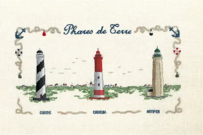 Produktbild von Le Bonheur des Dames Petit Point Stickpackung "Landleuchttürme", Zählmuster, 33x18cm