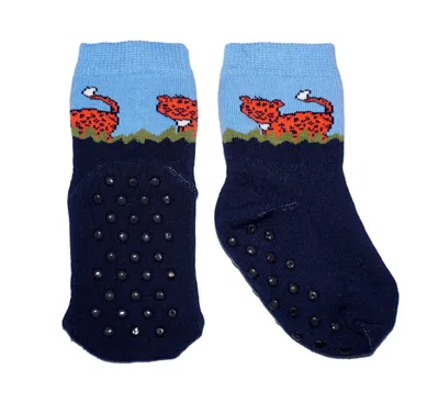 Produktbild von Kinder ABS-Socken aus Baumwolle Leopard Marine Größe 15-16
