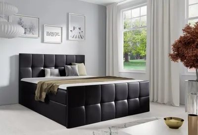 Obrázek produktu pro Manželská postel CHLOE - 200x220, černá + topper