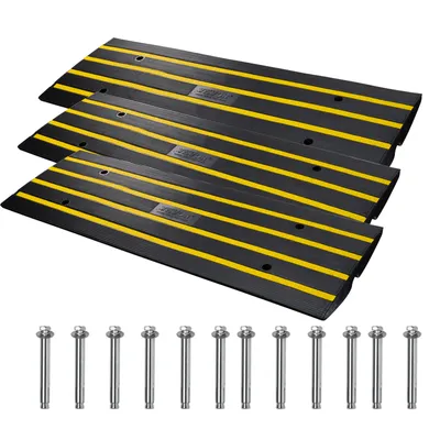 Zdjęcie produktu dla Vevor 3X Rampa Progowa Z Gumy Mocna Nośność 15 Ton 48X16X2.6Cm Zestaw