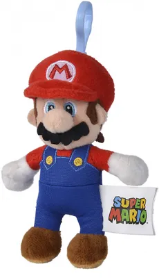 Zdjęcie produktu dla Pluszowy brelok Super Mario - 15 cm Mario - Miękka przytulanka z karabińczykiem - Oficjalna licencja Simba Toys