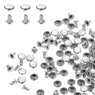 Productafbeelding van Lederen Nieten Set 7mm - 100 Sets in Zilver