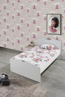 Obrázek produktu pro Dětská postel, postel do mládežnického pokoje, dřevěné postele, ložnice, bílý nábytek