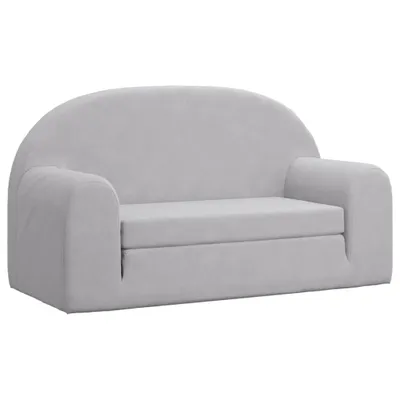 Immagine prodotto di vidaXL Divano letto per bambini a 2 posti grigio chiaro Morbido peluche