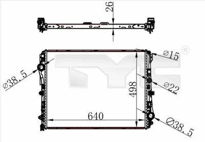 Produktbild von TYC 721-0022 Kühler Wasserkühler Motorkühler passend für MERCEDES-BENZ E-Klasse Limousine (W213) V-Klasse (W447) E-Klasse T-modell (S213) GLC (X253)