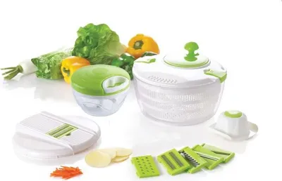 Productafbeelding van Saladeslinger en mandoline set Herzberg HG5057