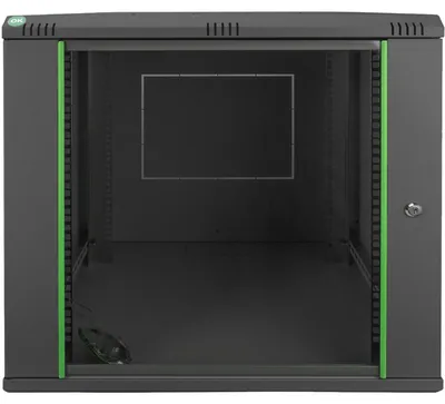 Produktbild von Digitus Wandgehäuse Dynamic Basic Serie - 600x600 mm (BxT), Wandmontiertes Regal, 12U, 60 kg, Sperrschloss, 29 kg, Schwarz