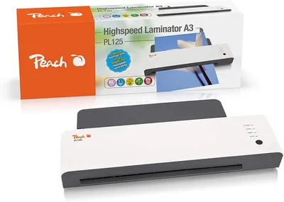 Produktbild von Peach PL125 Laminiergerät DIN-A3| startklar in 1 Minute | 2x125 mic. | 600 mm/min | inkl. 10 Laminierfolien | spart bis zu 60% Energie | Heißlaminiergerät