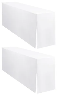 2er-Set Biertischbezüge, weiß, Polyester, 220x50x68 cm