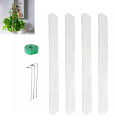 Produktbild von Rankhilfe für Zimmerpflanzen Monstera 4er Set Moosstab 61cm, stapelbare Pflanzenstütze mit Erdspießen & Klettband, stabile Kletterhilfe für Indoor Pflanzen