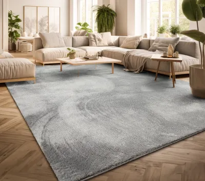 Produktbild von TT Home Teppich Wohnzimmer Kurzflor Anti-Rutsch Rückseite Einfarbiges Design Waschbar  Größe 60x100 cm