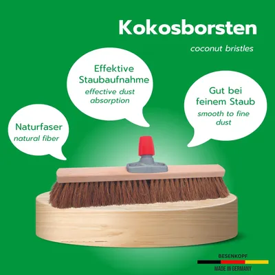 Zdjęcie produktu dla Novaliv 2x miotła kokosowa 40 cm z trzonkiem teleskopowym Miotła z naturalnego włosia Miotła warsztatowa z trzonkiem Miotła halowa Miotła przemysłowa Miotła domowa Miotła do zamiatania Miotła malarska Miotła do włosów Miotła tarasowa Miotła miękka