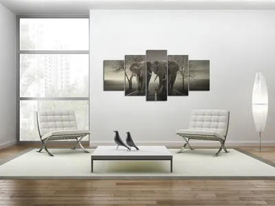 Produktbild von Akustikbild Tiere 200x100 cm Bilder Akustikschaum Hochleistungsschallabsorber Schallschutz Leinwand 5 tlg Wandbild Raumakustik Schalldämmung 020116-26