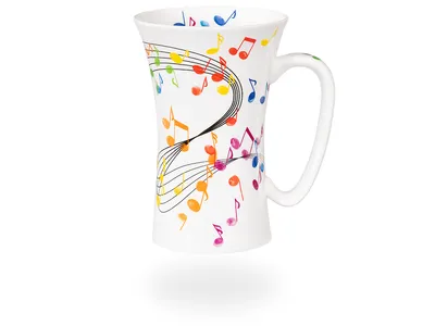 Produktbild von tea4chill Könitz Teetasse Mega Mug Flying notes. Tee- oder Kaffeetasse 610ml, XXL Jumbotasse aus Fine Bone China Porzellan