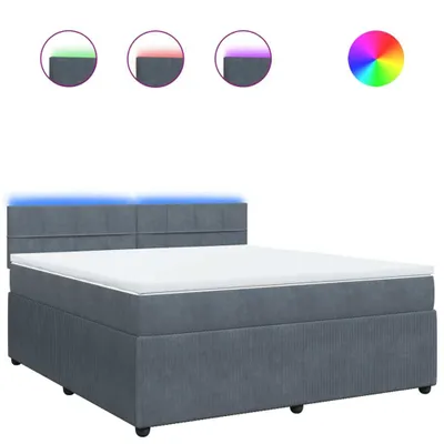 Produktbild von Boxspringbett mit Matratze Dunkelgrau 180x200 cm Samt