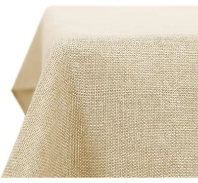 Obrázek produktu pro Ubrousek na stůl, vzhled lnu, vodoodpudivý, 137x274 cm, krémová barva, obdélníkový tvar, polyester