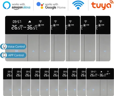 Obrázek produktu pro 15X WIFI Smart pokojový termostat Termostat, ohřívač vody, Wifi podlahové vytápění APP Control Voice Heater Kompatibilní s Alexa/Google pro domácnost