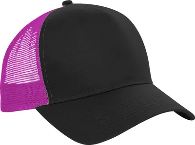 Produktbild von Beechfield Herren Mesh Trucker Baseballkappe RW260 (Einheitsgröße) (Schwarz/Fuchsia)