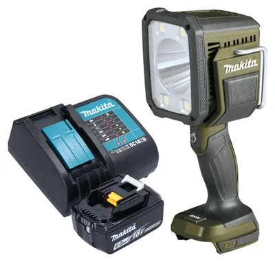 Image de Makita DML 812 SG1 Projecteur portatif sans fil 18 V 1250 lm LED Olive Grn Outdoor Adventure Edition spéciale + 1x batterie 6,0 Ah + chargeur