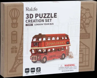 Image de RoboTime 3D puzzle en bois London double-decker