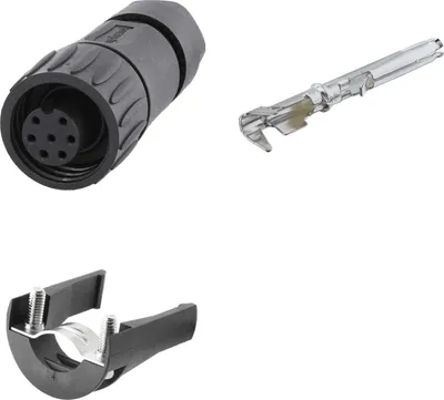 Produktbild von Amphenol SET-RD24-KSG Kabelstecker, inkl. Zugentlastung und Kontakte gerade Buchse Crimpanschluss, Polzahl 6+PE