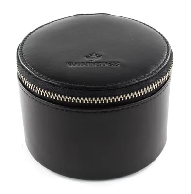 Image de WINDROSE boîte à bijoux Nappa Jewelry Box Round Black noir