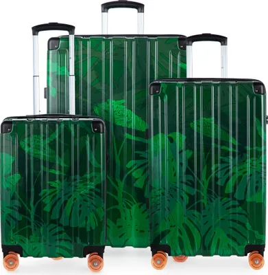 Produktbild von HAUPTSTADTKOFFER Q-Damm - Kofferset 3-teilig, Gepäck-Set, Koffer Hartschale robust, 4 Rollen Erweiterung, Handgepäck & check-in Trolleys, Jungle Edition,Floral
