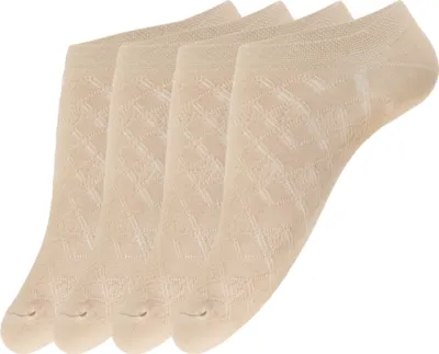 Produktbild von Giulia 4 Paar rutschfeste Sneaker Socken für Damen Sneaker-söckchen Ballerina Zehlinge Füßlinge Linen 36-38