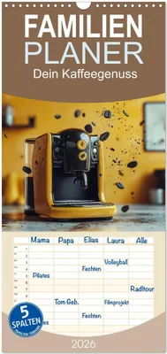 Produktbild von Familienplaner 2026 - Dein Kaffeegenuss mit 5 Spalten (Wandkalender, 21 x 45 cm) CALVENDO