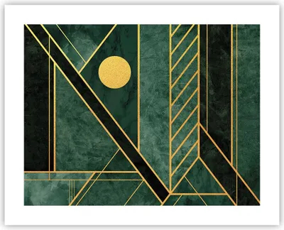 Produktbild von Poster - Poster ohne Rahmen - Grün Stück geometrisch - 50x40 cm - Wand Bild - Wanddeko - Wandbilder - Kunstposter - Wandposter - Bilder - Kunstdruck - Wanddekoration - Wandbild - P2XAA50x40-4797