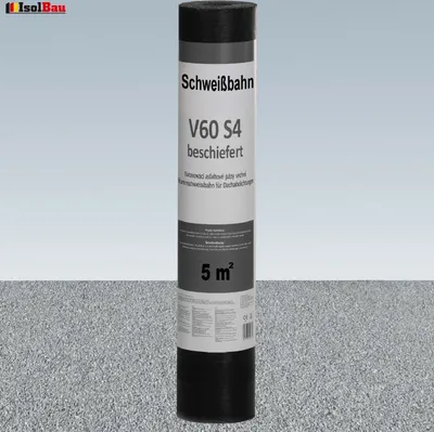 Produktbild von Isolbau Schweißbahn V60 S4 Glasvlieseinlage beschiefert GRAU 5m2 Dachpappe Bitumenbahn 1 Rolle