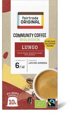 Produktbild von Fairtrade Original Community Coffee Lungo, 10 Kapseln, 53g, Nespresso® kompatibel