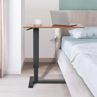 Produktbild von Verstellbarer Computertisch mit Rollen - Mobile Betttisch - 1 Stück - Metallrahmen - 80 x 40 x 90 cm