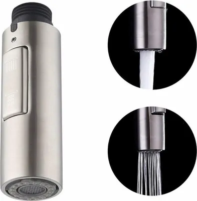 Obrázek produktu pro Náhradní perlátor pro kuchyňské baterie, výsuvná sprchová hlavice, univerzální odnímatelná hlavice G1/2, kartáčovaná nerezová ocel SUS304, PFS200-BS