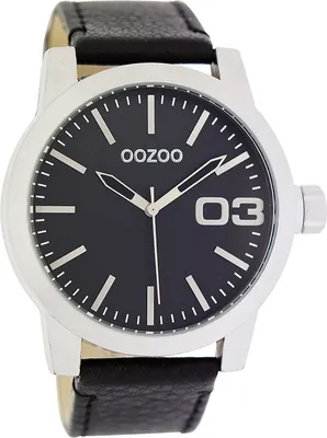 Immagine prodotto di Oozoo orologio da polso in pelle nera Timepieces orologio analogico da uomo al quarzo UOC5149A