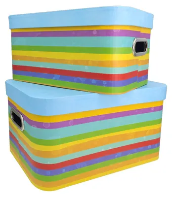 Produktbild von Idena Geschenkboxen mehrfarbig 22x18 x32cm/24x19x35cm 2 Stück mit Metallgriffen