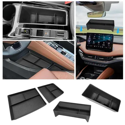 Immagine prodotto di Organizzatore per la console centrale, set di 4 pezzi, in ABS, compatibile con Skoda Enyaq iV dal 2021 al 2025