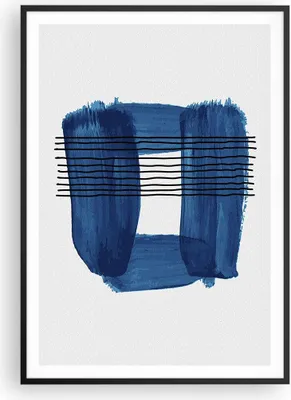 Produktbild von Gerahmtes Poster - Schwarzer Rahmen - Abstraktion Aquarell Blau - 70x100 cm - Wand Bild - Wanddeko - Wandbilder - Wandposter - Bilderrahmen - Bilder - Kunstdruck - Wandbild - P2BPA70x100-4223