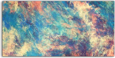 Produktbild von Coloray - Glasbild - 100x50 cm - Wandbild - Glasbilder - Abstrakte blaue und goldene Wolken