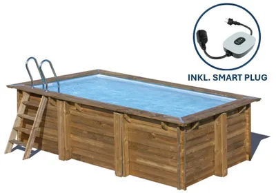 Produktbild von GRE Holzbecken rechteckig Modell Marbella 2 420 x 270 x 117 cm, Komplettset