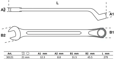 Image de BGS Clé polygonale à moyeu déporté SW 21 mm - 30121