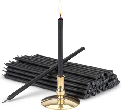 Produktbild von Kerzenhalter mit Altarkerzen schwarz Tropffrei L 15cm Ritual Paraffinwachs 40009