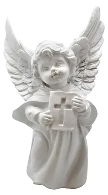 Produktbild von Art Sacrum Engel-Figur mit Buch und Kreuz, weiß, 15 cm