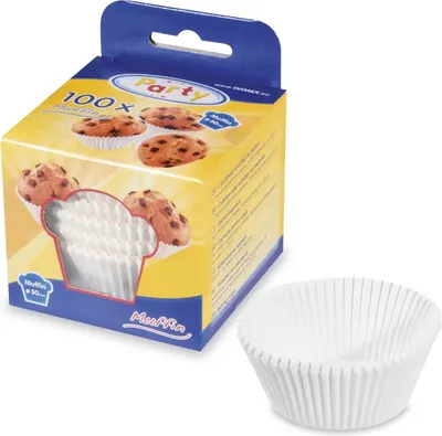 Image de CZ cupcake d50x30mm, 100pcs, papier blanc MUFFINS