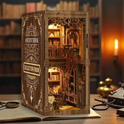 Produktbild von DIY Book Nook Buch der Schutzzauber - 3D-Puzzle - 204 Teile - Miniaturhaus aus Holz - mit LED