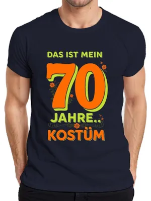 Zdjęcie produktu dla 70 lat – kostium z lat 70., karnawał w Kolonii, impreza, koszulka męska dla miłośników karnawału, granatowa, rozmiar M