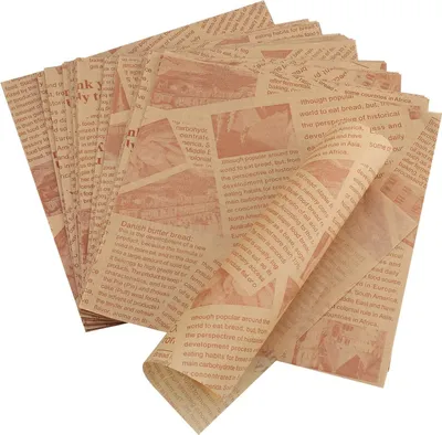 Produktbild von 100 Blätter Deli Papierblätter, Pommes Papier für Korb, Umweltfreundliches Backpapier, Burger Wrap Papier für Burger, Butterbrot, Käse, Pommes (25x25cm)  18x18cm