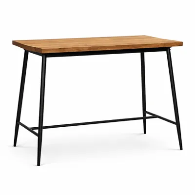 Produktbild von Kiwari® Aven Bartisch, Hoher Küchentisch aus MDF und Metall, modernes Design, Schwarz/Eiche, 115 × 65 × 108 cm