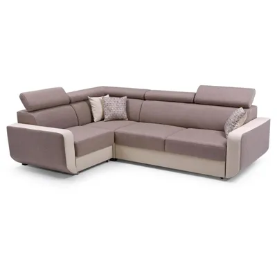 Produktbild von Ecksofa MILO 205x126cm Braun+Bronze Polstersofa mit Schlaffunktion und Bettkasten