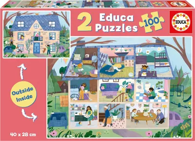 Immagine prodotto di EDUCA Puzzle Fuori, dentro casa 2x100 pezzi